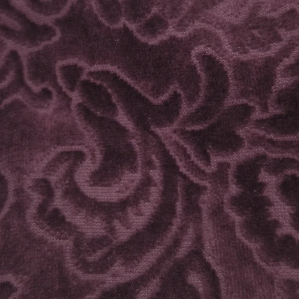 Bella Lux 4pc Turkish Cotton Velour Towel Set Merlot Floral Embossed 2Bath 2Hand